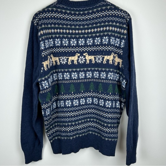 Crown & Ivy Men's Hound Christmas Tree Fairisle Crew Neck Sweater sz XL Holiday - Picture 6 of 12